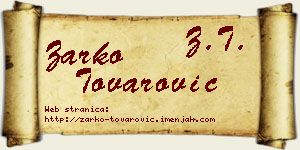 Žarko Tovarović vizit kartica